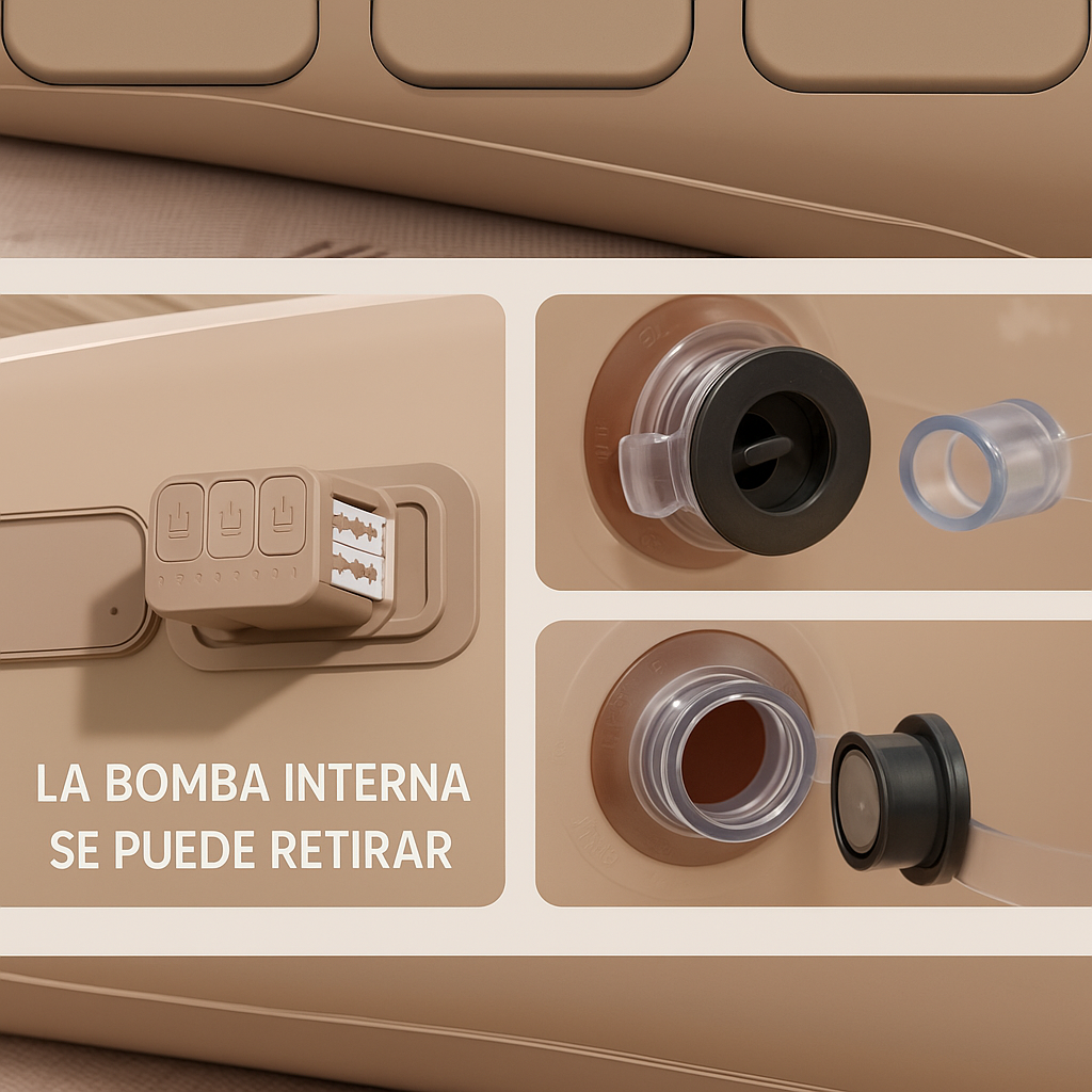 Oferta Llevás 2, Pagás 1 – Colchón Portátil Individual con Triple Revestimiento Antidesgarro + Bomba Eléctrica Incluida