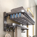 Promo 2x1: Organizador de Baño de Acero Inoxidable con Sistema de Sellado al Vacío + 2 Soportes de REGALO