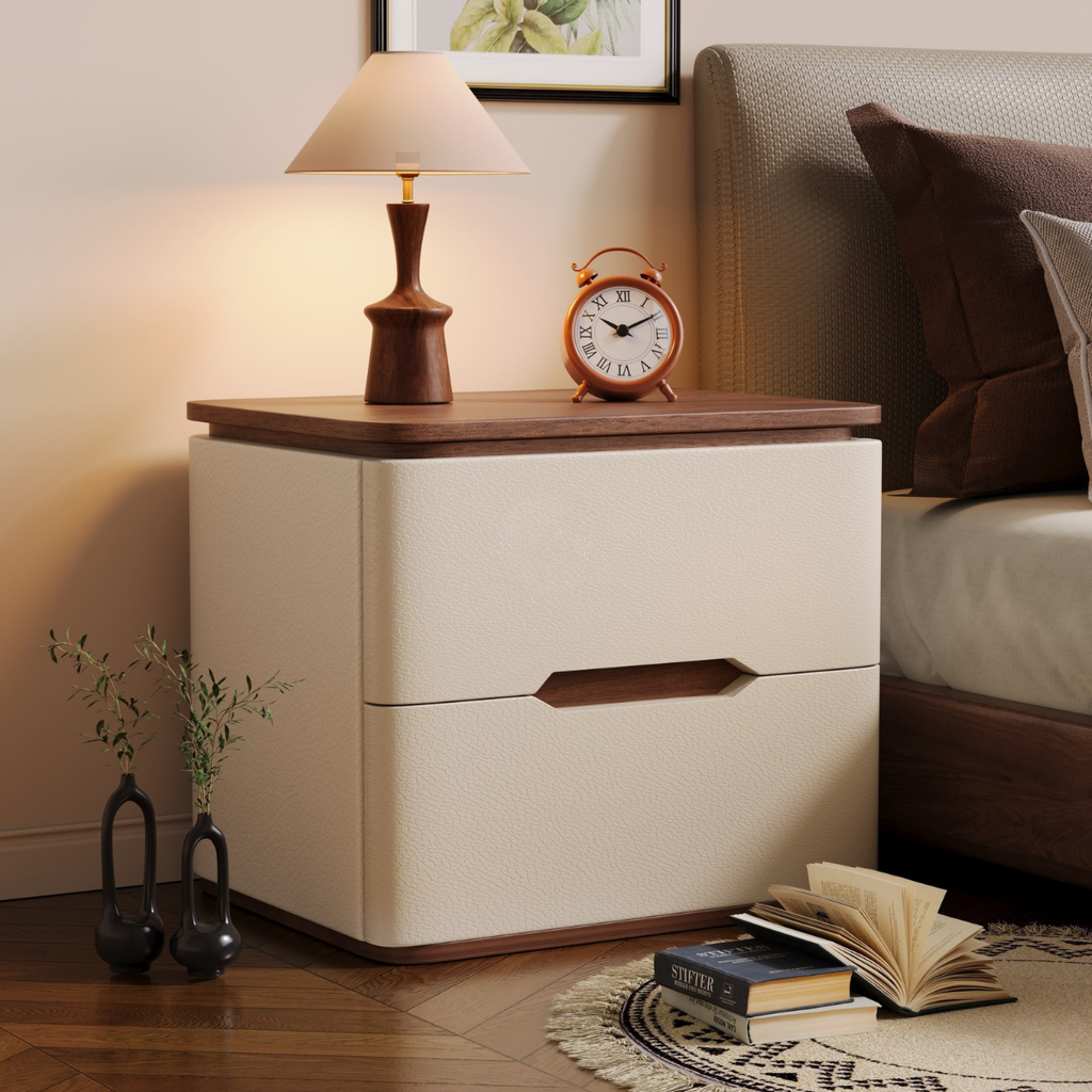 [Promo 2x1] Organizador de Madera para Mesita de Noche con Dos Cajones - Diseño Moderno